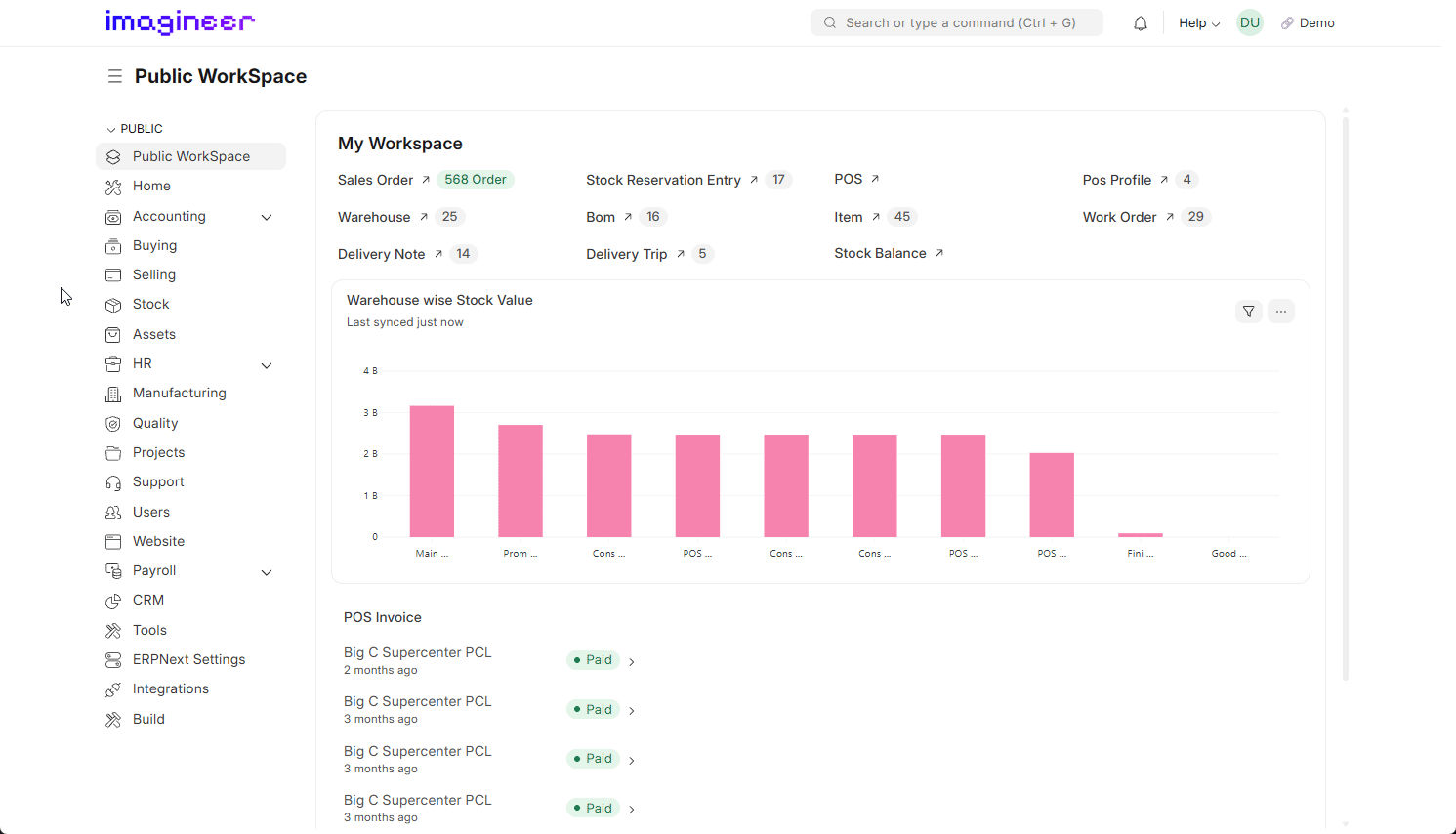 ERP demo walkthrough